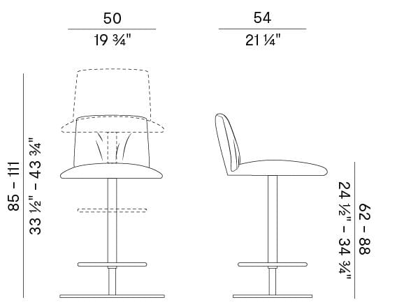 Регулируемая высота кожаный стул Potocco ARCH-00078563 - Вид №3
