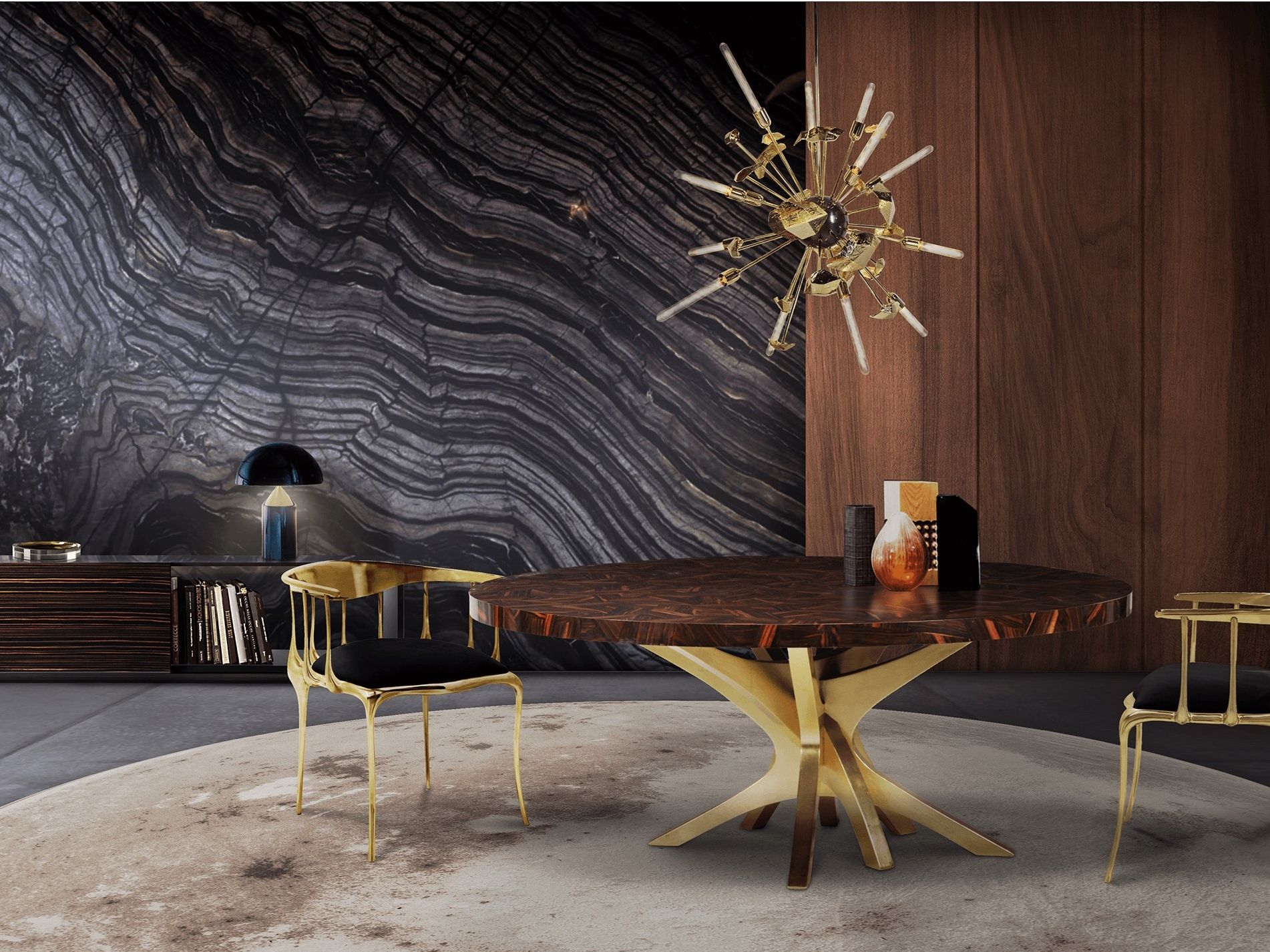 Круглый деревянный стол для гостиной Boca do Lobo PATCH ARCH-00151737 - Вид №6