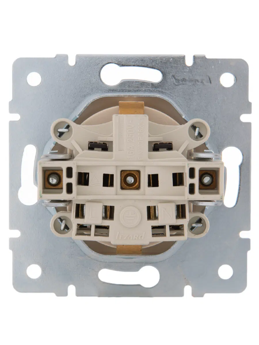 KARINA Розетка с защитой от детей сз кремовый LEZARD 707-0388-124В - Вид №6