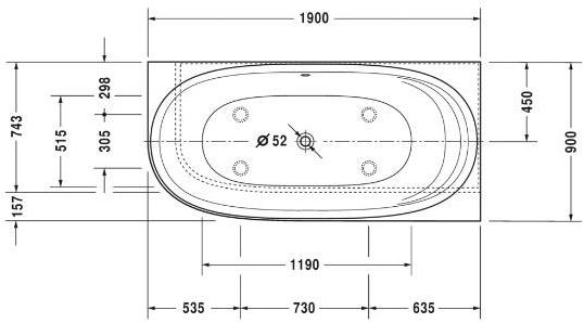 Duravit Угловая ванна из дюрасолида Cape cod 700362 - 700363 - Вид №2