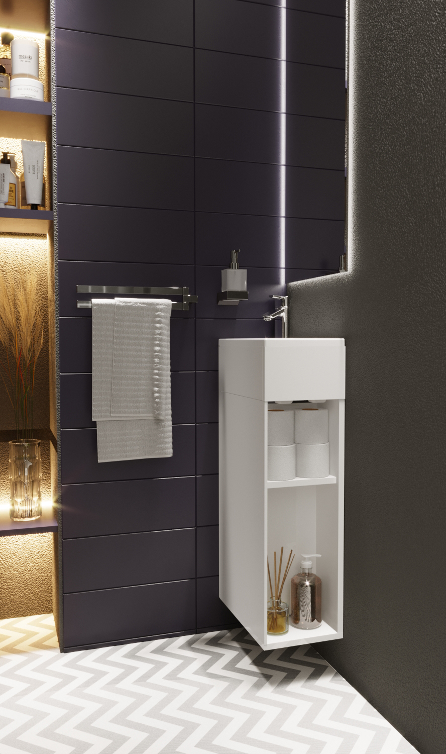 У85925 Тумба с раковиной Laura 40П 1д. Белый глянец 1 Marka Laura - Вид №2