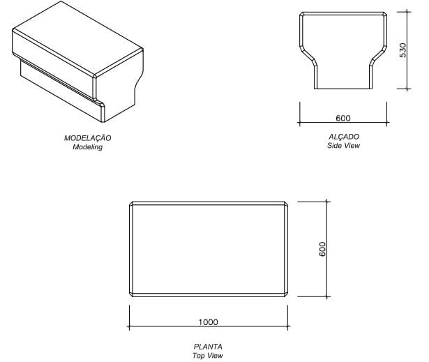 Бетонная скамья без спинки amop ссылка ARCH-00108224 - Вид №2