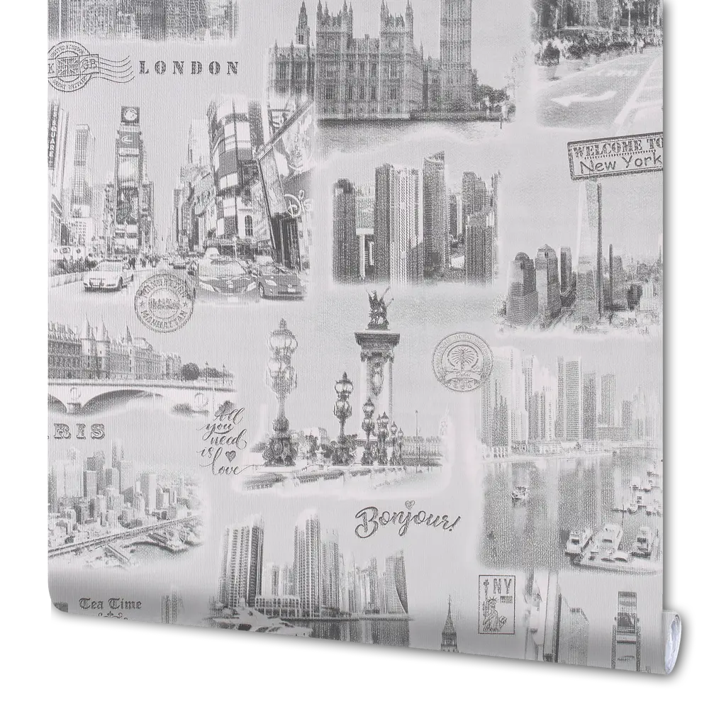 Santreyd Обои «Сити» серые — элегантность неоклассики в вашем интерьере 82938303 STLM-0038184