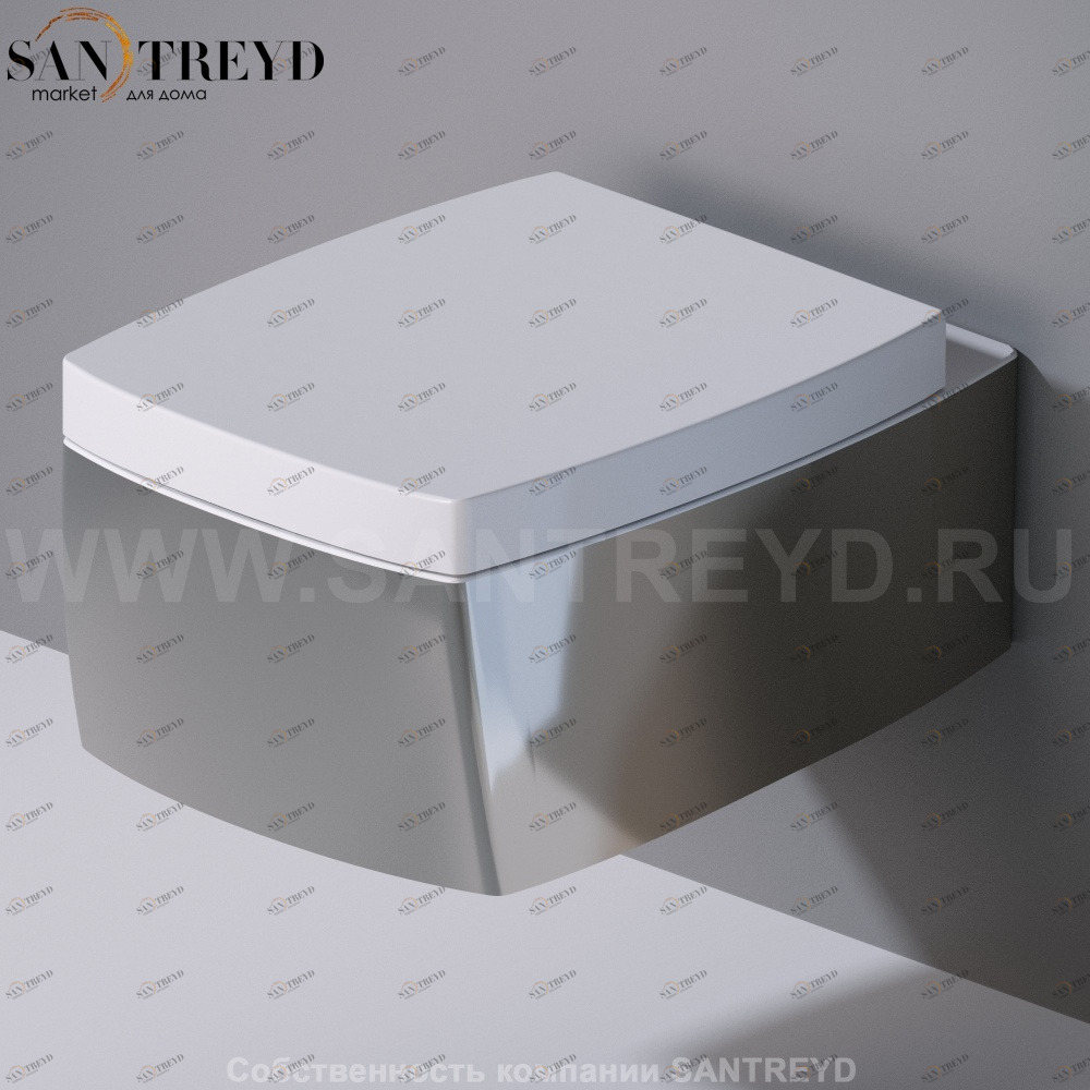 S571251 Подвесной унитаз настенный Хромированный A. e T. Italia SQUARE Италия AeT ITALIA