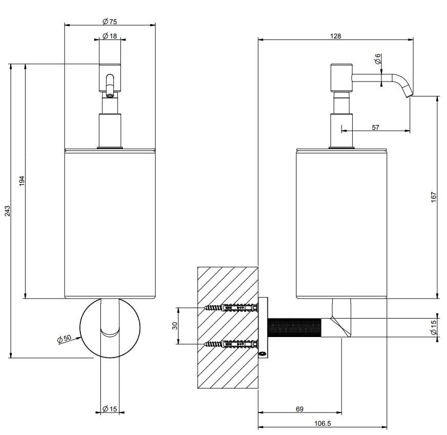 Керамический настенный дозатор мыла Gessi кольцо ARCH-00124208 - Вид №2