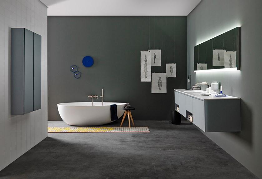 INBANI Тумба подвесная на колонне из металла с дверцами Strato sun-id-1348614 - Вид №2