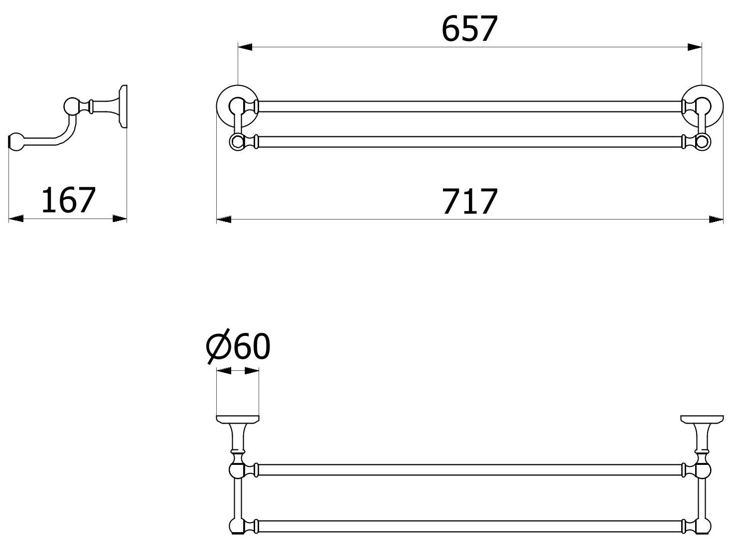 Держатель для полотенец IB Hermes-аксессуары ARCH-00118730 - Вид №8