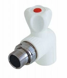 Кран шаровый KALDE D20х1/2" НР угловой с американкой белый