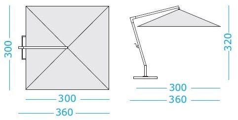 Ethimo Квадратный зонт с боковой опорой Holiday Ombl50 - Вид №2