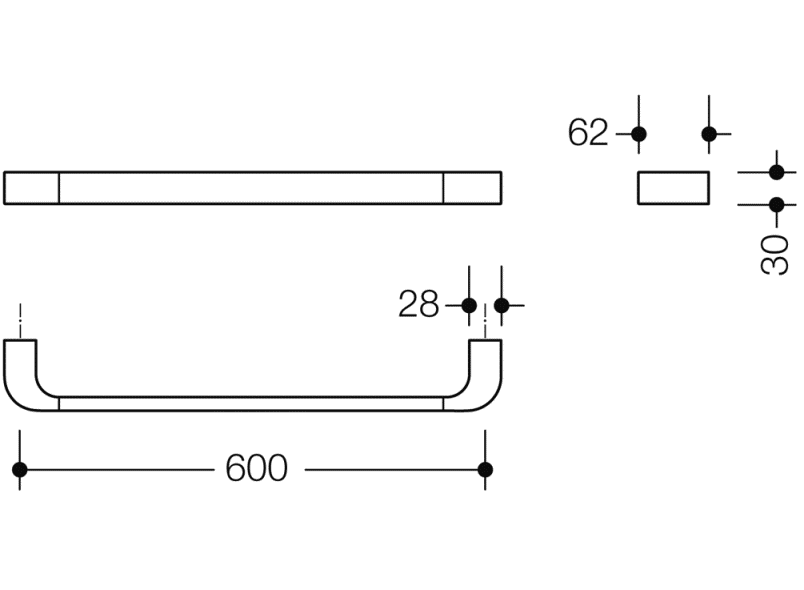 800.30.11040 держатель для банного полотенца HEWI System 800 - Вид №4