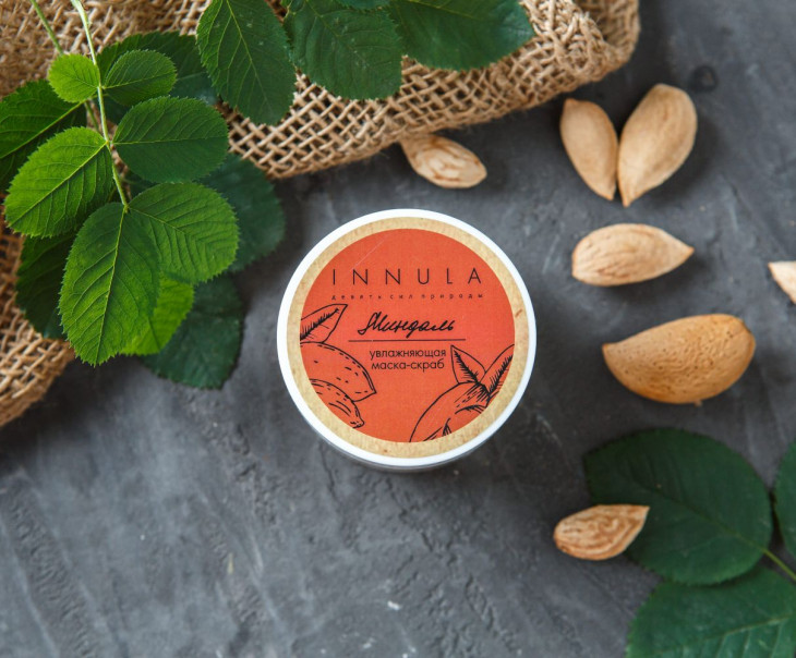 4937 Увлажняющая маска-скраб для лица "Миндаль" Вкусляндия 