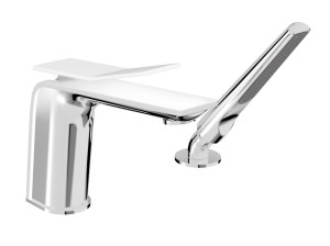 Смеситель для ванны с 2 отверстиями и ручным душем