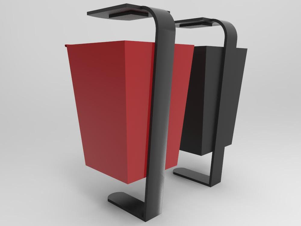 Держатель для мусора из листового металла с пепельницей для наружного использования CITYSì LED ARCH-00099187 - Вид №1