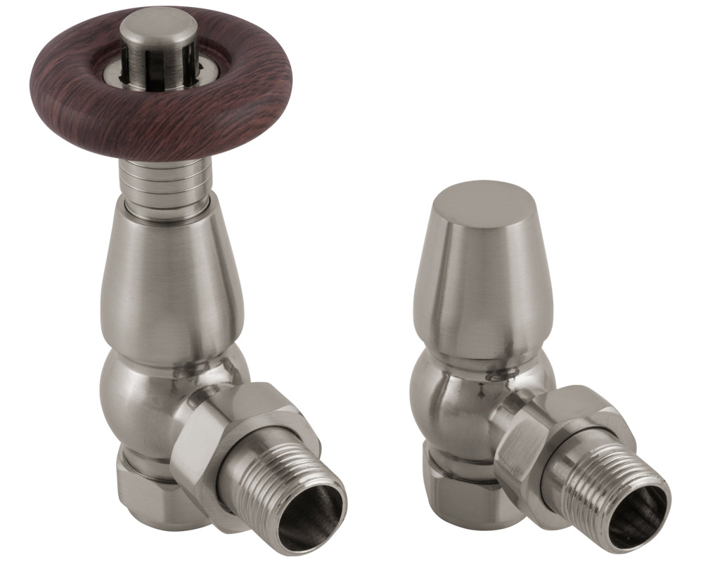 HAN021 Впускной термостатический клапан радиатора Kingsgrove 15 мм (сатинированный никель) Сarronheating  - Вид №1