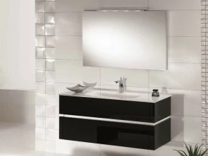 Mobiltesino Отдельная лакированная тумба под умывальник с ящиками Qubo