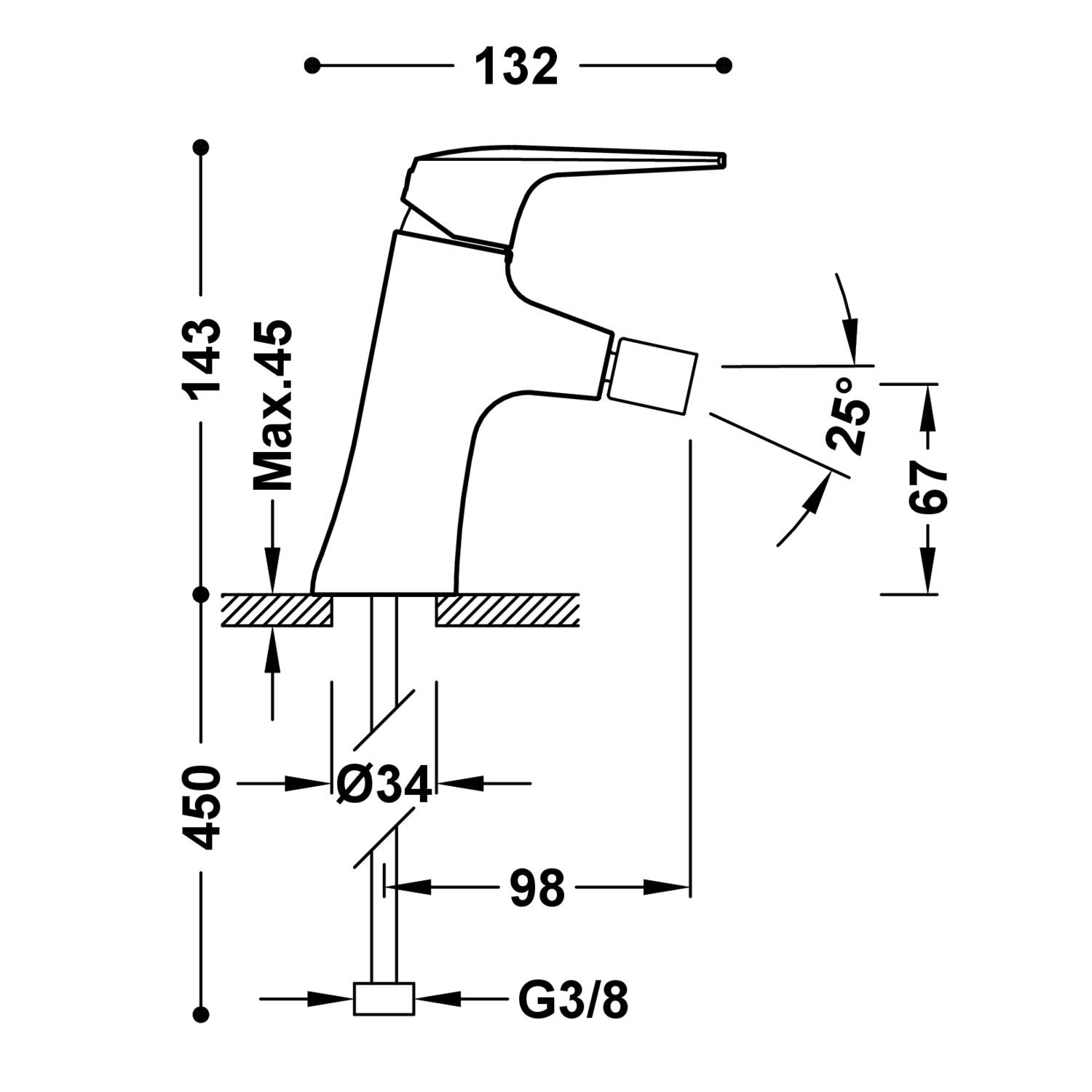 Смеситель для биде FUJI с одной ручкой-28112001AC TRES - Вид №1