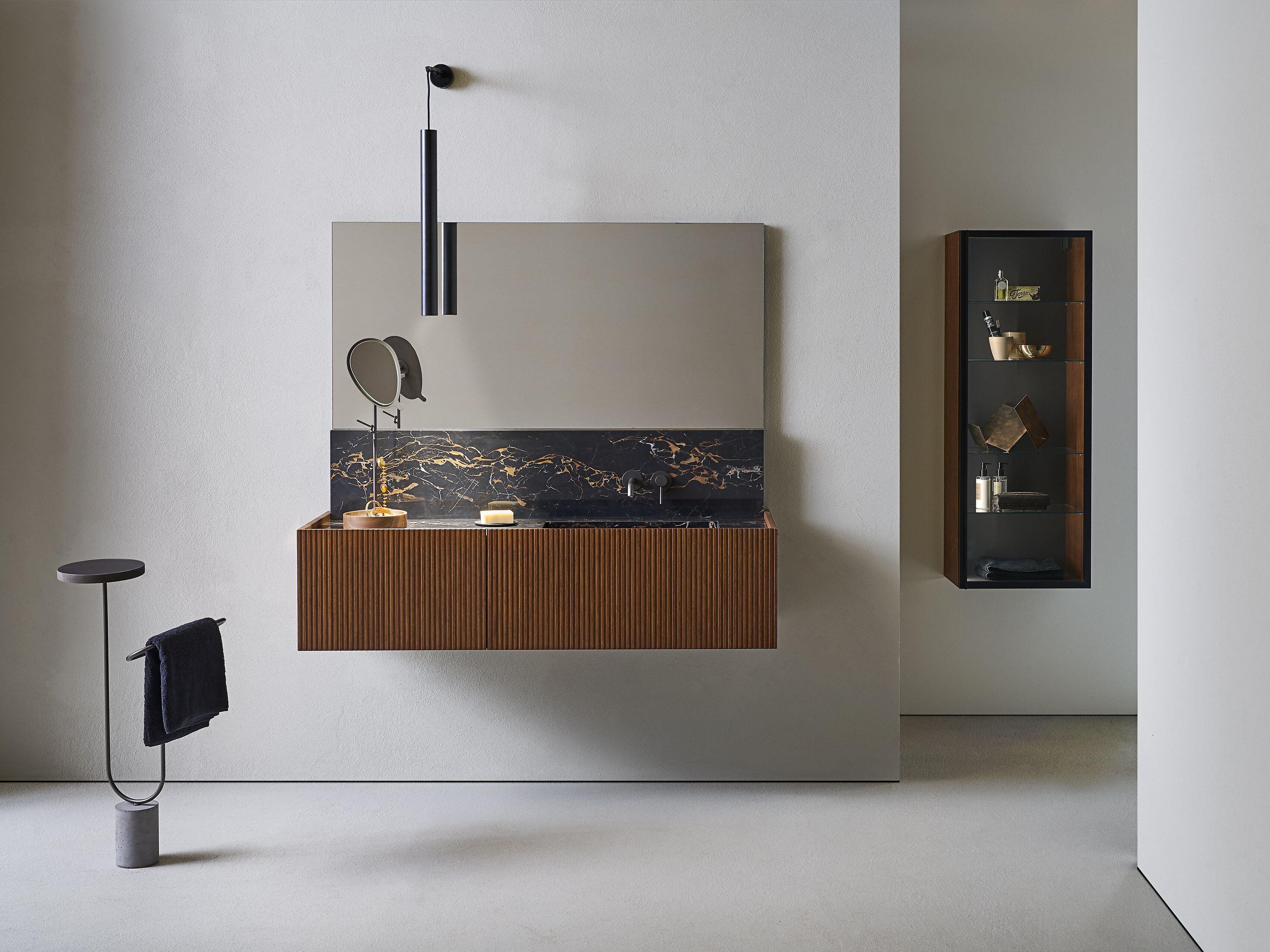 Подвесной шкаф из дерева и керамики со встроенной раковиной Pirovano Millennium ARCH-00023834 - Вид №1