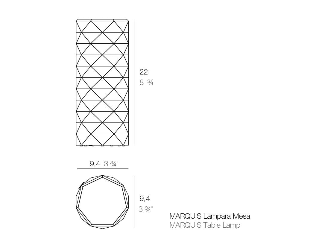 Пластиковая настольная лампа Vondom Marquis ARCH-00067242 - Вид №3