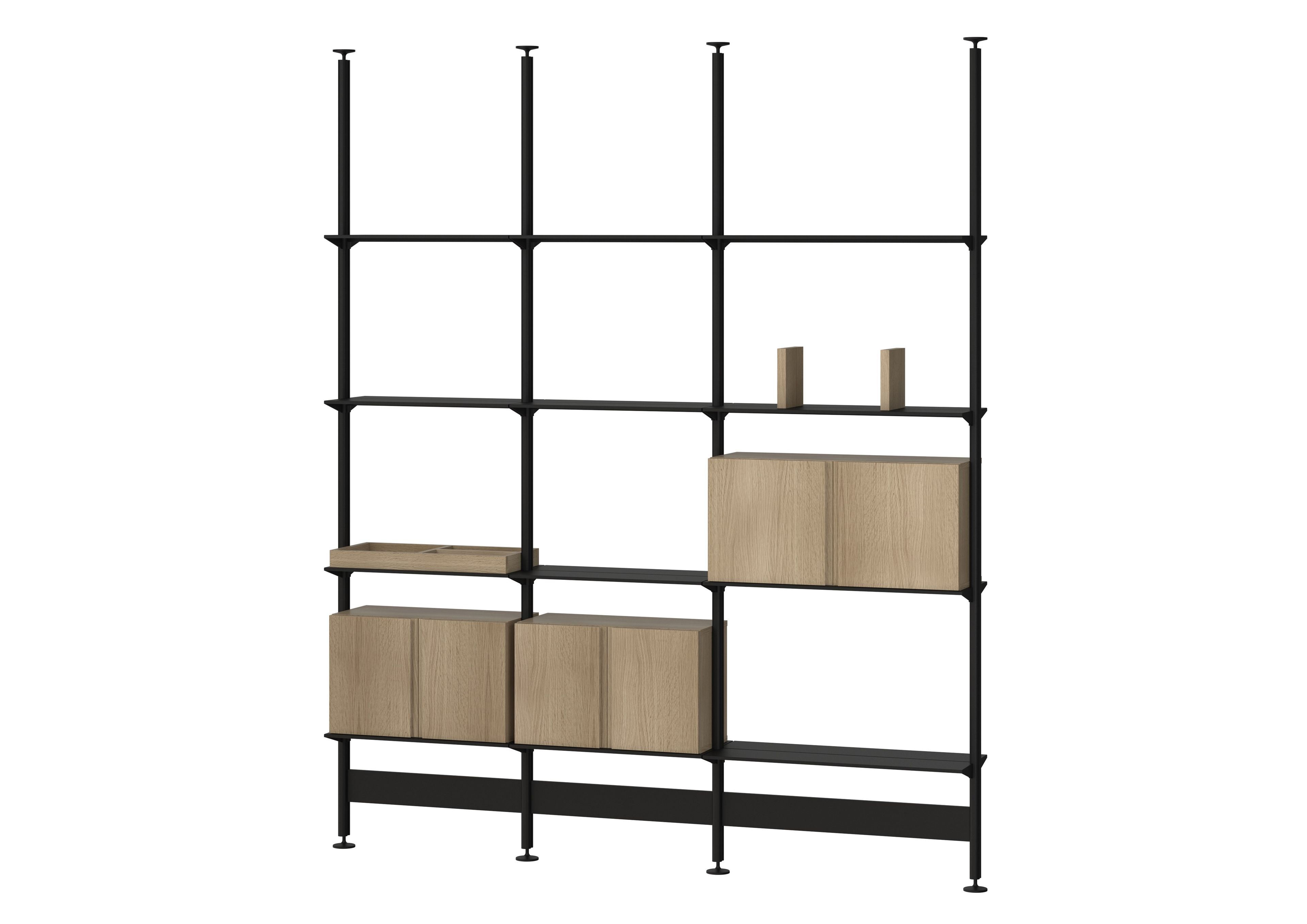 Книжный шкаф из алюминия и дерева с креплением пол-потолок String Furniture Pira ARCH-00108693 - Вид №3