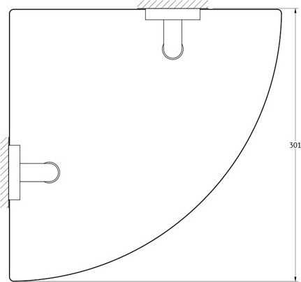 ELE 057 Полка угловая 4-х ярусная 30 cm ELLUX Elegance - Вид №1