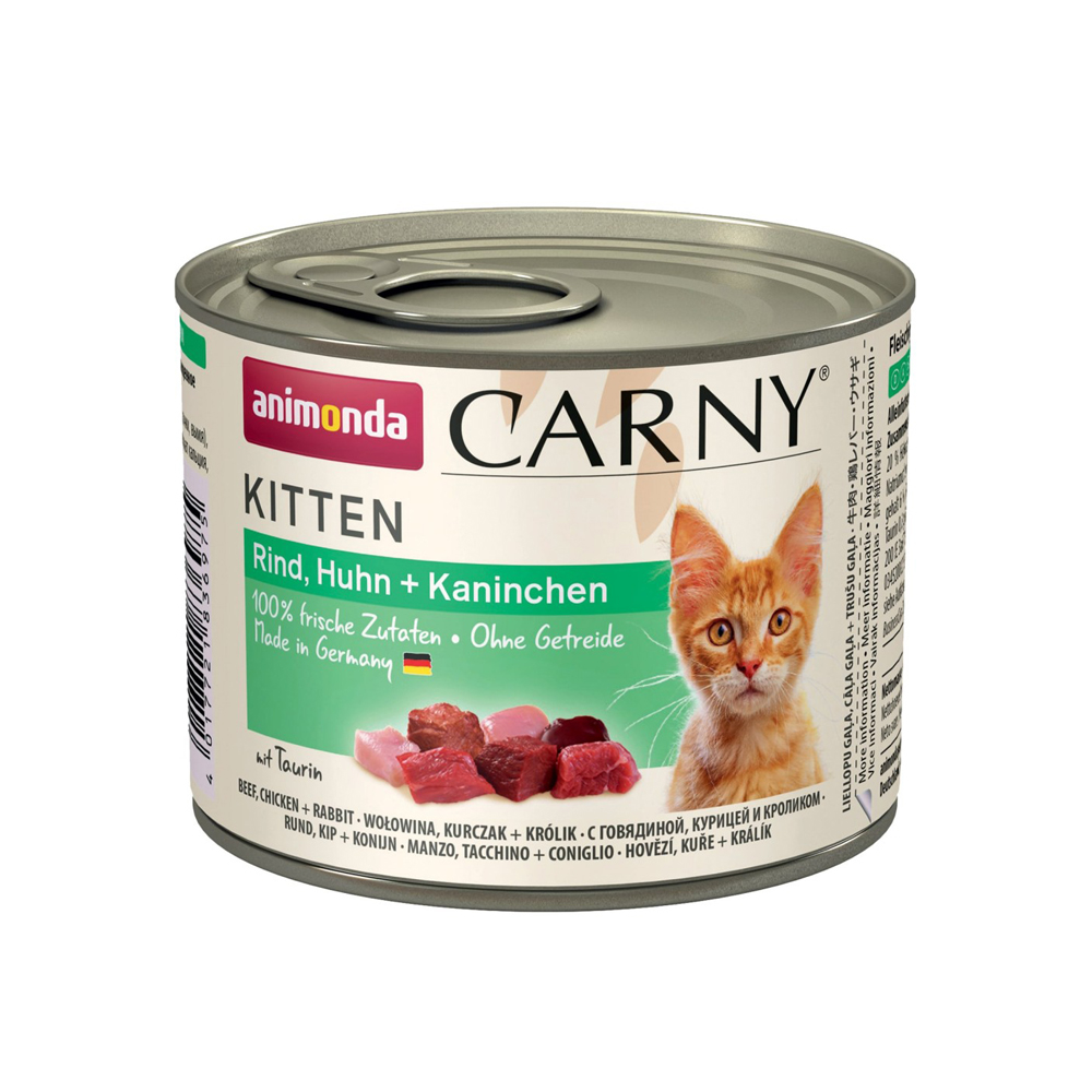 ПР0004567 Корм для котят Carny Kitten говядина, курица, кролик конс. 200г Animonda 