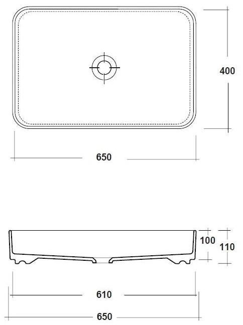 Sma42re65001 Накладная раковина на столешницу  овальная Olympia Ceramica Smash - Вид №3
