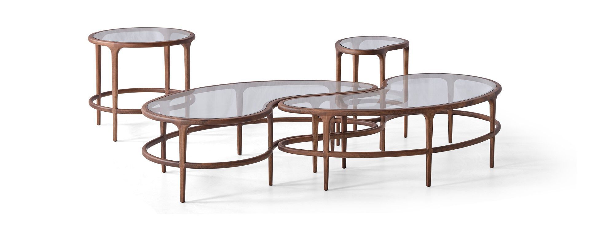 Журнальный столик из дерева и стекла Mobi VIRGUL ARCH-00113532 - Вид №1