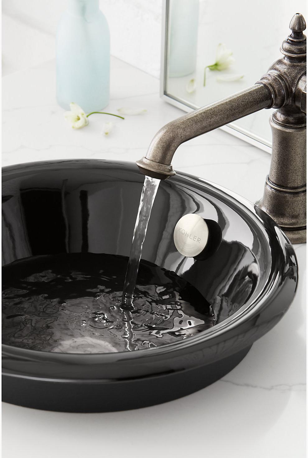 KOHLER Круглая встраиваемая раковина для ванной комнаты Iron Plains с краской Iron Black с нижней стороны K-20211-P5-FF  - Вид №7