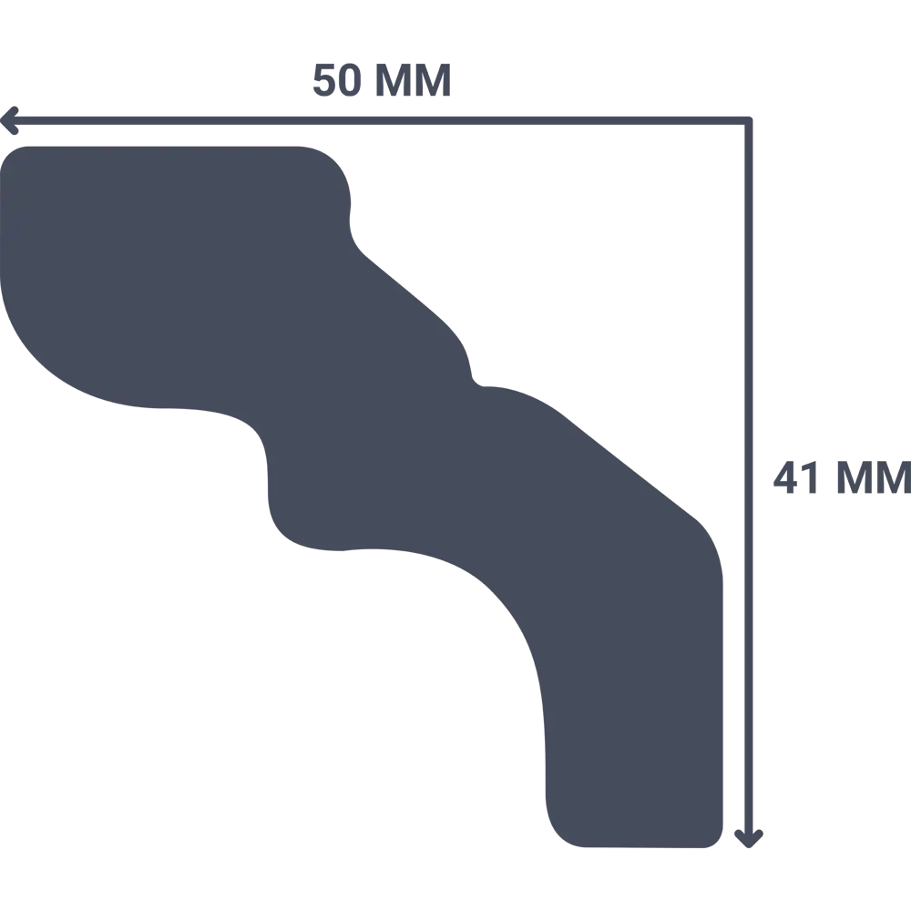 Плинтус потолочный пенополистирол NMC белый 41х50х200 мм STLM-2096909 - Вид №3