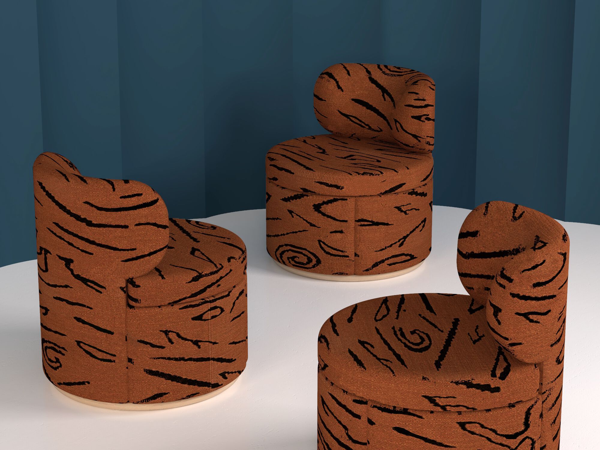 Тканевое вращающееся кресло без подлокотников Mambo Unlimited Ideas Mimi ARCH-00122815 - Вид №3