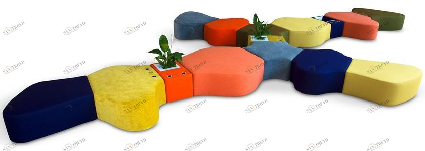 Adrenalina Модульная скамья из ткани Sir-pent sun-id-1354760