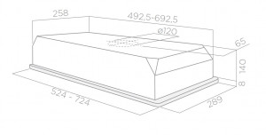 ELIBLOC HT GR A/60 -1768336 Встраиваемая вытяжка / встраиваемая, 900 м3, слайдерное управл., цвет: серый Elica