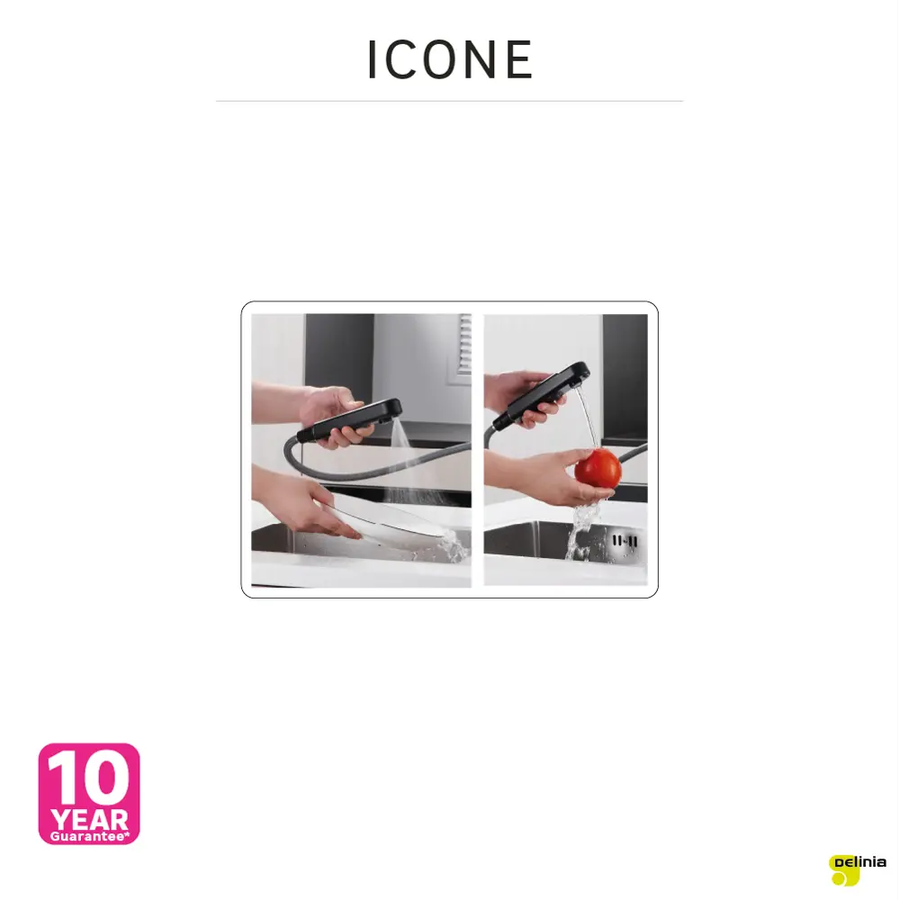 Кухонный смеситель DELINIA Icone чёрный матовый с аэратором 85317109 STLM-0871840 - Вид №12