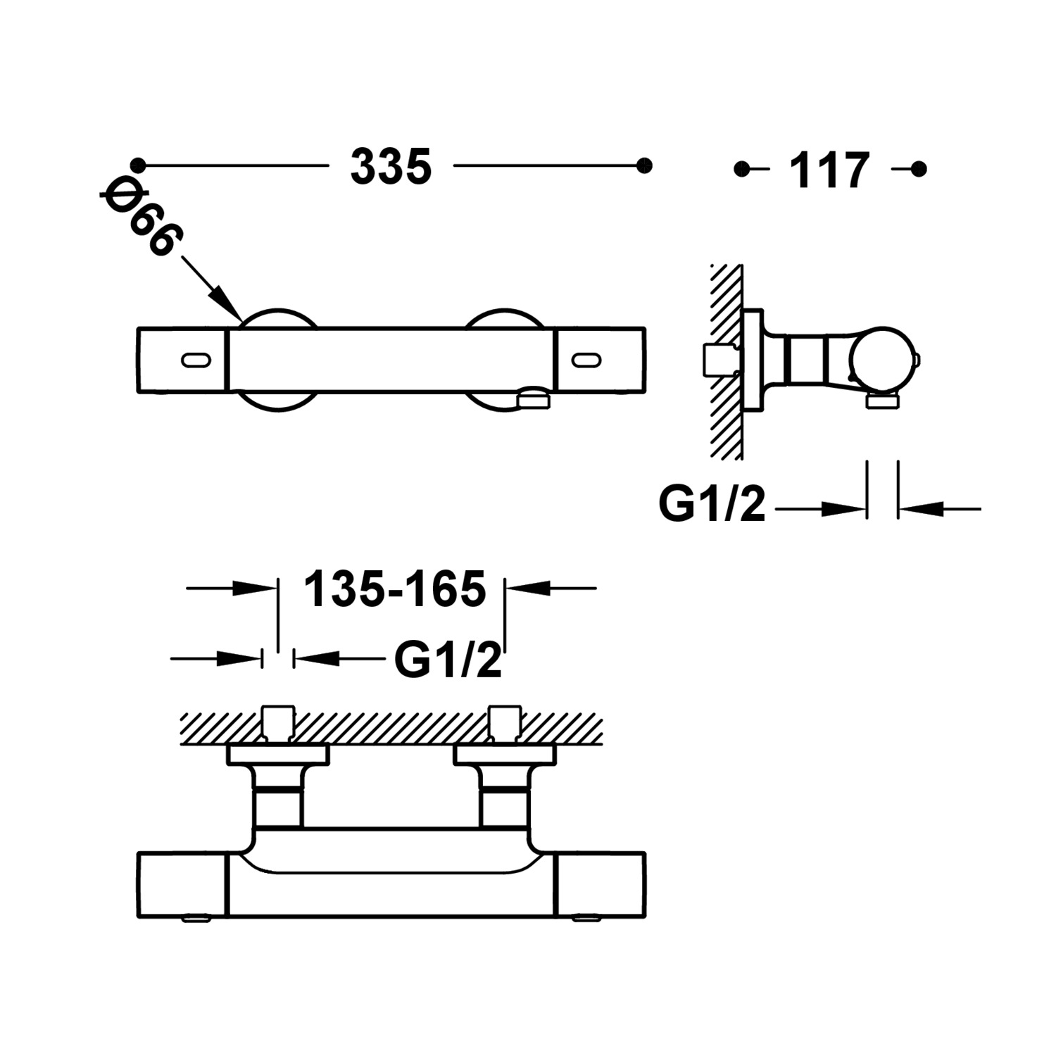Настенный термостатический кран для душа-19016402AC TRES Thermostatic - Вид №1