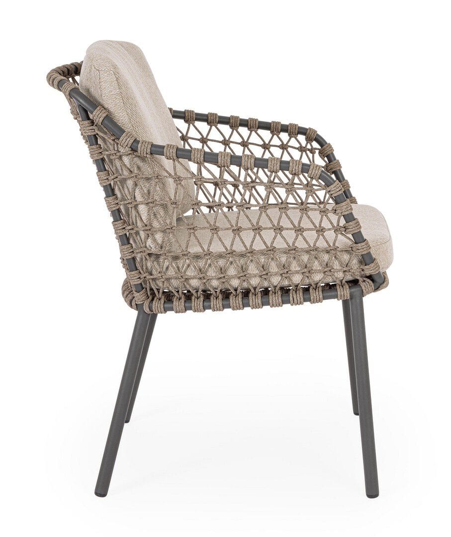 Веревочный садовый стул со встроенной подушкой BIZZOTTO Ivissa ARCH-00125255 - Вид №4