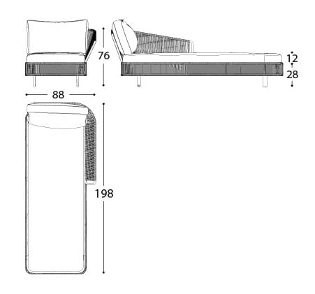 С порошковым покрытием алюминиевый сад Dormeuse Varaschin Tibidabo ARCH-00045428 - Вид №18