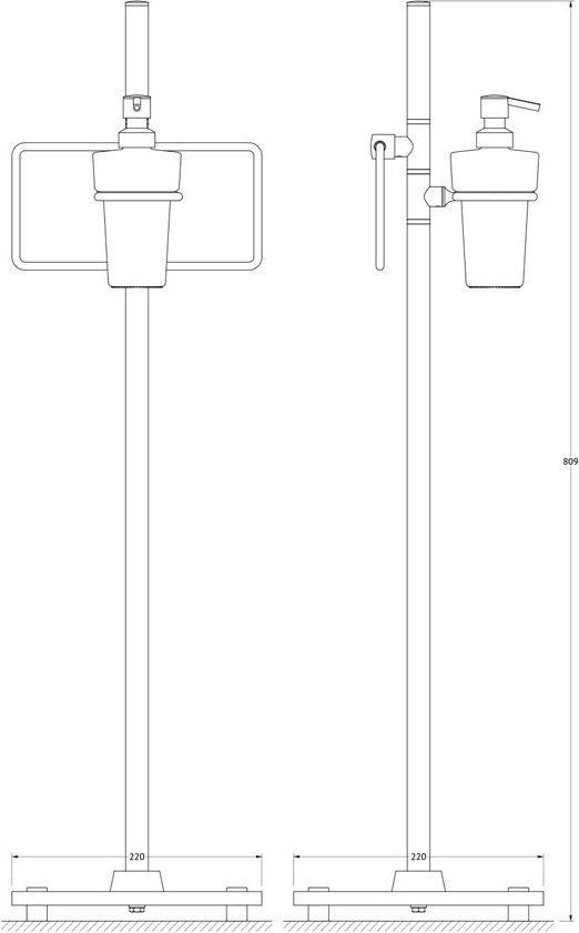 UNI 308 Стойка с 2-мя аксессуарами для туалета с биде 80 cm FBS Universal - Вид №1