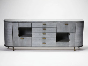 Кожаный шкаф с ящиками