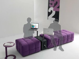 Martex Модульная скамейка с обивкой из ткани Inattesa