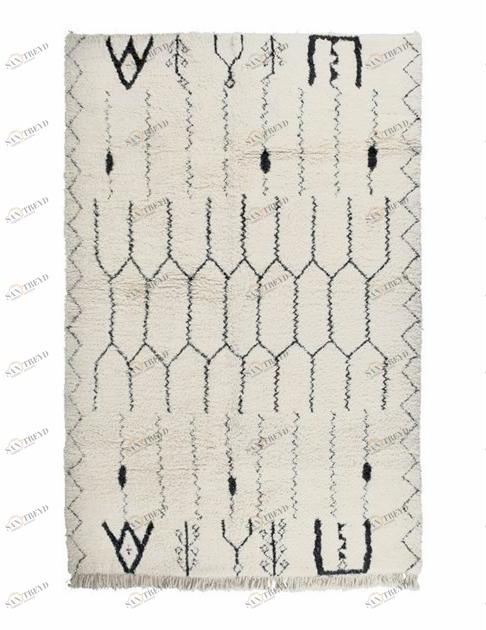 AFOLKI Прямоугольный шерстяной коврик с геометрическими мотивами Beni ourain Taa1105be