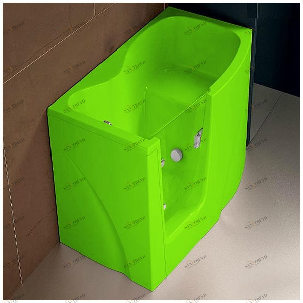 Ванна GRUPPO TREESSE GEN-Y V3411-DX-S угловая сидячая с дверью правосторонняя салатовая VTLV3411DXS