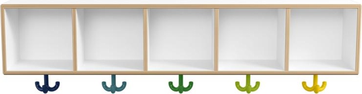 M20.02.001 Модуль ряда, 5 мест с тройным крюком HEWI Kids