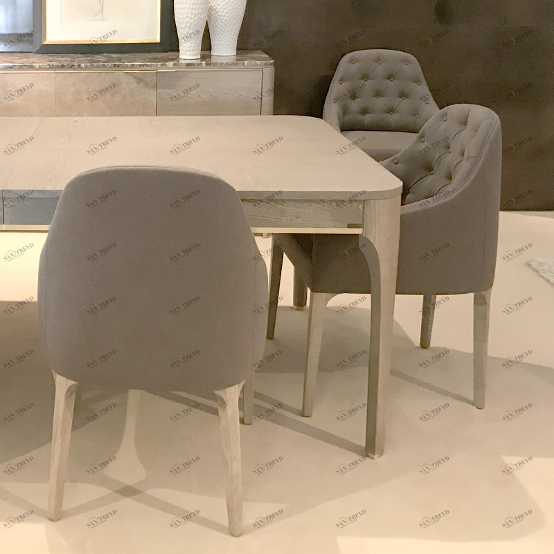 Стул с подлокотниками мягкий серый Soho HURTADO SOHO 00-3981511 Серый