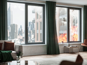 Алюминиевое створчатое окно