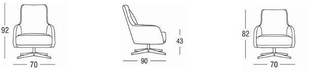 Marac Вращающееся кресло из ткани с 4 спицами sun-id-1380363 - Вид №4