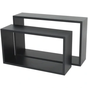 Полка настенная Spaceo 45x27 см/40x22 см МДФ цвет чёрный 2 шт