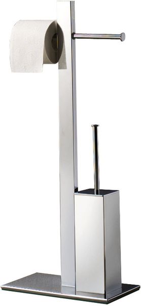 7632(13) Gedy G-Bridge, стойка: двойной бумагожержатель + металлический ерш, цвет хром 