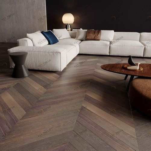 Паркет Ёлка Da Vinci Мокко Термоясень Натур (Гладкая) 740х130 мм 2600600733