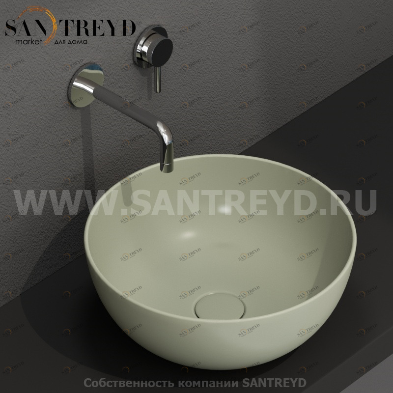 B6T37LI Накладная раковина на столешницу  круглая Ceramica Globo T-EDGE