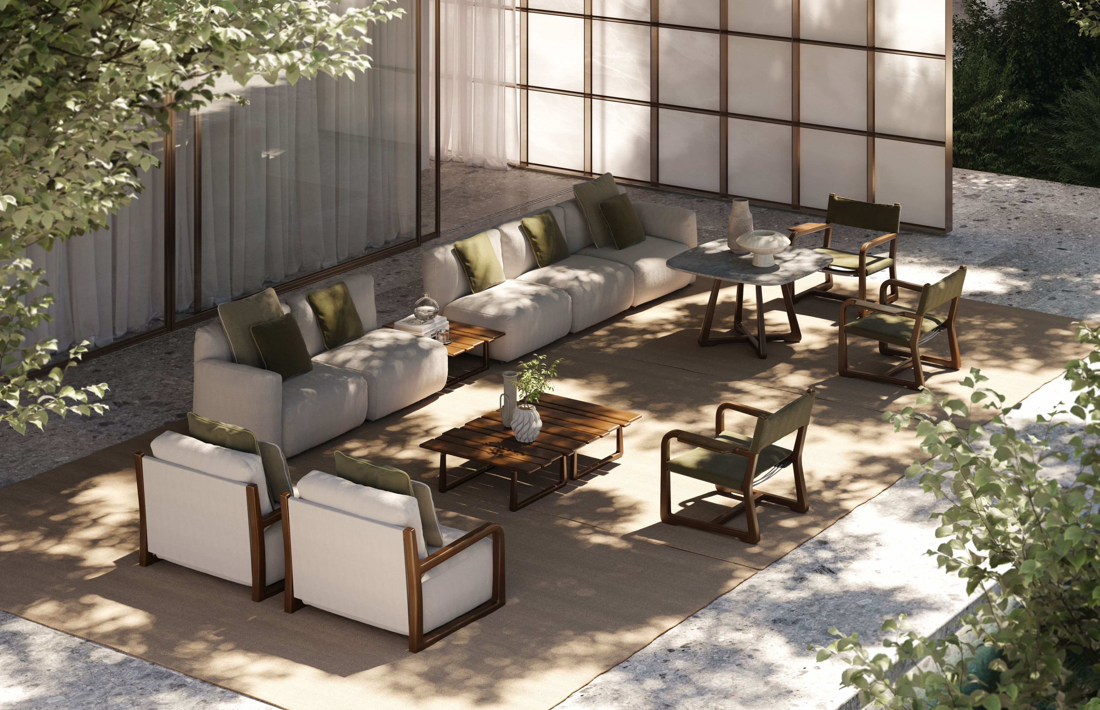 Тканевый модульный садовый диван Exteta Loro Piana Interiors, Стулья Delight от Exteta ARCH-00088589 - Вид №24